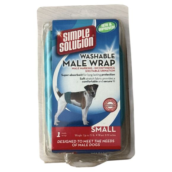 Simple Solution Male Dog Wrap Sz Small 12-14” Washable Belly Band Incontinence - Picture 1 of 2